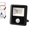 Perel 10 Watt LED Strahler Mit PIR Sensor, 4000 Kelvin Neutralweiß, IP65, 11x13cm