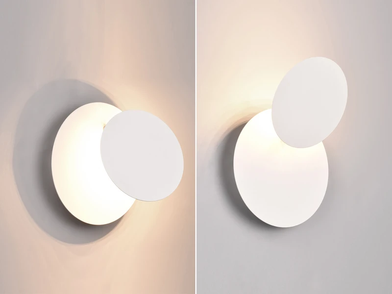 MeineWunschleuchte 2-er Set LED Wandleuchten Mit Indirekter Beleuchtung, Weiß Ø 18cm 1 MeineWunschleuchte 2-er Set LED Wandleuchten Mit Indirekter Beleuchtung, Weiß Ø 18cm