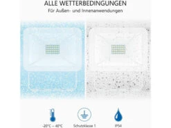 ELRO 20 Watt LED Flutlichtstrahler Aluminium Weiß Sicherheitsglas IP54 -Licht Welt Geschaft 20 watt led flutlichtstrahler aluminium weiss sich 4