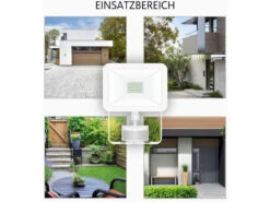 ELRO 20 Watt LED Flutlichtstrahler Mit Bewegungsmelder Weiß, IP54 -Licht Welt Geschaft 20 watt led flutlichtstrahler mit bewegungsmelder 1 11