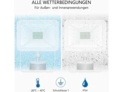 ELRO 20 Watt LED Flutlichtstrahler Mit Bewegungsmelder Weiß, IP54 -Licht Welt Geschaft 20 watt led flutlichtstrahler mit bewegungsmelder 1 4