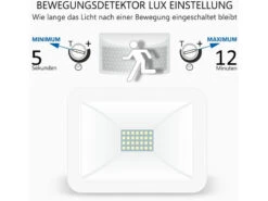 ELRO 20 Watt LED Flutlichtstrahler Mit Bewegungsmelder Weiß, IP54 -Licht Welt Geschaft 20 watt led flutlichtstrahler mit bewegungsmelder 1 6