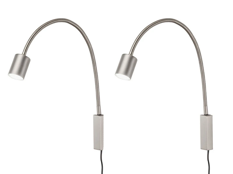 MeineWunschleuchte 2er SET 2in1 Wandlampen & Bettlampen Silber, Schwanenhals Leselampen 2 MeineWunschleuchte 2er SET 2in1 Wandlampen & Bettlampen Silber, Schwanenhals Leselampen – Bild 2
