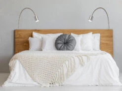 MeineWunschleuchte 2er SET 2in1 Wandlampen & Bettlampen Silber, Schwanenhals Leselampen