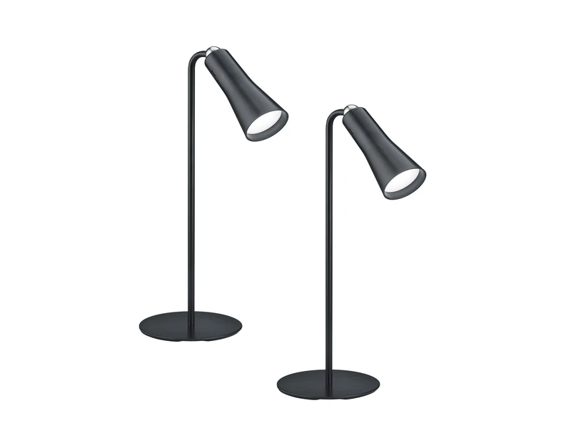MeineWunschleuchte 2er SET 3 In 1 LED Akku Tischleuchten Mit Klemm- & Klebestation, Schwarz H: 36cm 2 MeineWunschleuchte 2er SET 3 In 1 LED Akku Tischleuchten Mit Klemm- & Klebestation, Schwarz H: 36cm – Bild 2