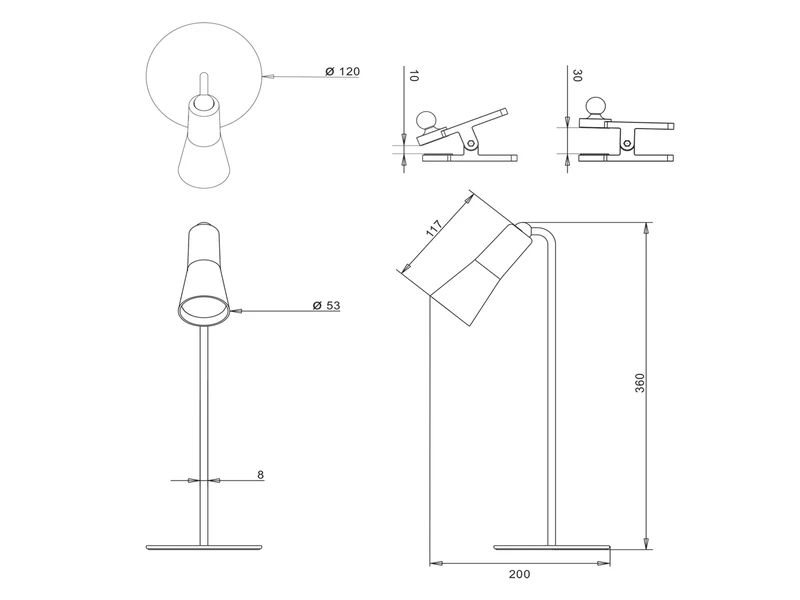 MeineWunschleuchte 2er SET 3 In 1 LED Akku Tischleuchten Mit Klemm- & Klebestation, Schwarz H: 36cm 6 MeineWunschleuchte 2er SET 3 In 1 LED Akku Tischleuchten Mit Klemm- & Klebestation, Schwarz H: 36cm – Bild 6