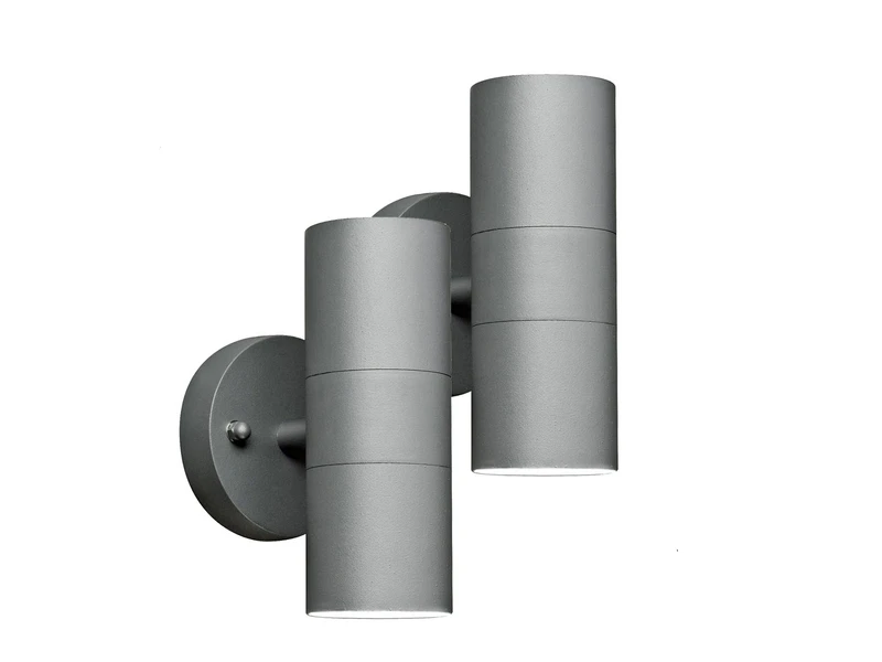 Konstsmide 2er-Set Aluminium Up-Down Wandleuchten MODENA Grau, GU10, Höhe 17 Cm, IP44 2 Konstsmide 2er-Set Aluminium Up-Down Wandleuchten MODENA Grau, GU10, Höhe 17 Cm, IP44 – Bild 2