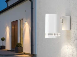 Konstsmide 2er-Set Aluminium Wandleuchte MODENA Weiß, GU10, Höhe 13,5 Cm, IP44