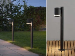 Konstsmide 2er-Set Aluminium Wegeleuchte MODENA Schwarz, GU10, Höhe 70 Cm, IP44