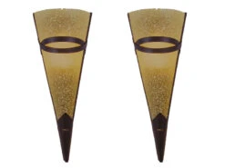 Globo 2er Set Antike Wandleuchten / Wandfackel RUSTICA, Metall Rostfarben, E14 Fassung