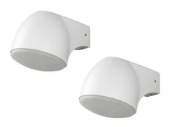 Konstsmide 2er Set Außenwandleuchte Downlight FERRERA Alu Weiß, High Power LED, Höhe 13cm