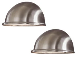 Konstsmide 2er Set Außenwandleuchten Downlight TORINO In Edelstahl, Hausbeleuchtung