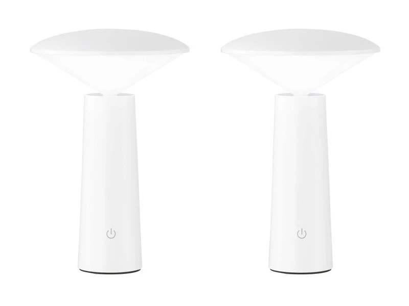 FHL Easy 2er SET Dimmbare Akku Outdoor Tischlampen, Weiß Höhe 21cm 2 FHL Easy 2er SET Dimmbare Akku Outdoor Tischlampen, Weiß Höhe 21cm – Bild 2