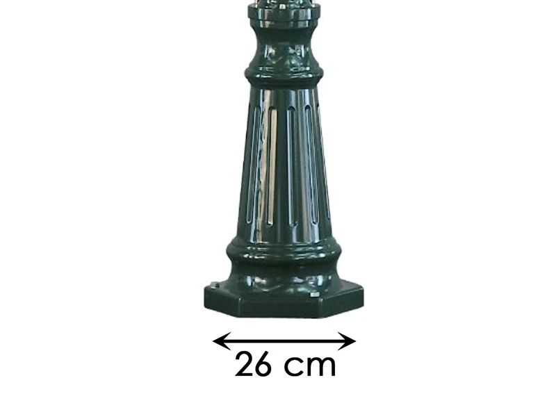 Konstsmide 2er-Set Gartenlaterne FIRENZE, E27, Aluminium Grün, Inkl. Pfahl Und Fundament 4 Konstsmide 2er-Set Gartenlaterne FIRENZE, E27, Aluminium Grün, Inkl. Pfahl Und Fundament – Bild 4