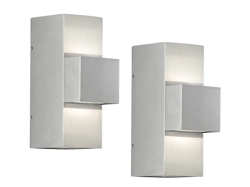 Konstsmide 2er-Set Graue Wandleuchten IMOLA, Up/Down-light, 9 Watt HP-LED, IP54 1 Konstsmide 2er-Set Graue Wandleuchten IMOLA, Up/Down-light, 9 Watt HP-LED, IP54