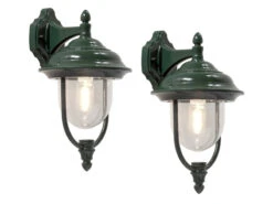 Konstsmide 2er-Set Hängende Wandleuchten PARMA, Aluminium Grün, E27, IP43