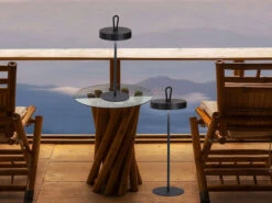 MeineWunschleuchte 2er SET Kabellose Outdoor Tischlampen - Dimmbar & Höhenverstellbar 21-46cm