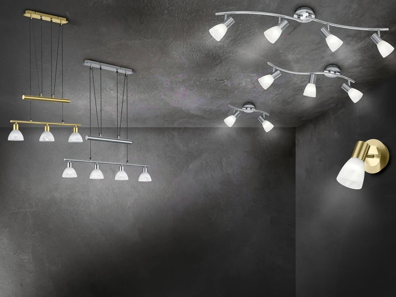 Trio Leuchten 2er Set Klassische LED Wandstrahler Messing Mit Glas Lampenschirm, Höhe 19cm 6 Trio Leuchten 2er Set Klassische LED Wandstrahler Messing Mit Glas Lampenschirm, Höhe 19cm – Bild 6