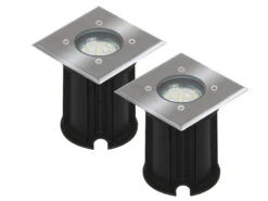 Ranex 2er-Set LED-Bodeneinbaustrahler Outdoor, Eckig, Befahrbar, Max 800 Kg Last, IP65