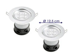Konstsmide 2er Set LED Deckeneinbaustrahler Für Bad Und Außenbereich, Ø 12,5cm, Schwenkbar -Licht Welt Geschaft 2er set led deckeneinbaustrahler fuer bad und auss 2