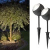Konstsmide 2er-Set LED-Erdspießstrahler Gartenstrahler LECCE 40cm Alu, Schwenkbar, 4W, IP44