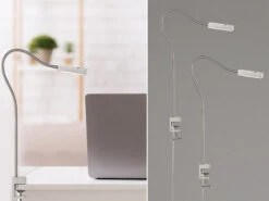 MeineWunschleuchte 2er SET LED Klemmlampen Dimmbar, Schwanenhals Leselampen