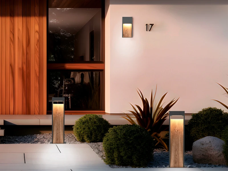 MeineWunschleuchte 2er Set LED Pollerleuchten In Anthrazit & Holzoptik, Höhe 60cm 8 MeineWunschleuchte 2er Set LED Pollerleuchten In Anthrazit & Holzoptik, Höhe 60cm – Bild 8