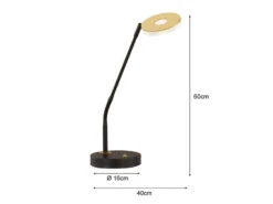 MeineWunschleuchte 2er SET LED Schreibtischlampen Schwarz / Gold Mit Dimmer - 60cm Groß -Licht Welt Geschaft 2er set led schreibtischlampen schwarz gold mit di 3