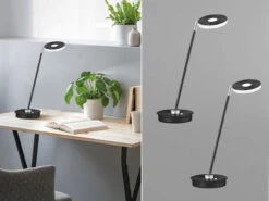 MeineWunschleuchte 2er Set LED Schreibtischlampen Schwarz Verstellbar & Dimmbar - 46cm Groß