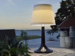 MeineWunschleuchte 2er Set LED Solar Outdoor Tischleuchten Schwarz, Höhe 36cm -Licht Welt Geschaft 2er set led solar outdoor tischleuchten schwarz ho 7