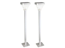 Globo 2er Set LED Solarleuchten Wegeleuchten 1m, Solar Gartenleuchten Außenbeleuchtung