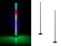 MeineWunschleuchte 2er Set LED Stehleuchten Mit Fernbedienung, RGB & Sound Control - H 115cm