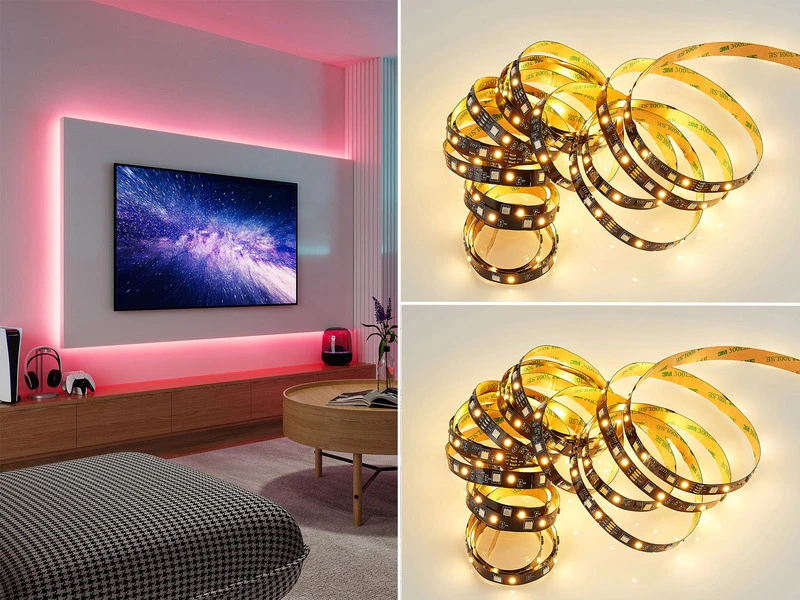 MeineWunschleuchte 2er Set LED Streifen Mit Fernbedienung, RGB & Sound Control Funktion - 5 Meter 1 MeineWunschleuchte 2er Set LED Streifen Mit Fernbedienung, RGB & Sound Control Funktion - 5 Meter