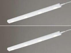 MeineWunschleuchte 2er SET LED Unterbauleuchten Weiß Flach Mit 230V Direktanschluss, 55cm Lang