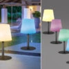 FHL Easy 2er SET Outdoor Akku Tischlampen Ohne Kabel Mit RGB Farbwechsel H: 29cm