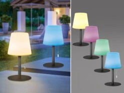 FHL Easy 2er SET Outdoor Akku Tischlampen Ohne Kabel Mit RGB Farbwechsel H: 29cm
