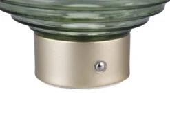 MeineWunschleuchte 2er SET Retro Akku Tischleuchten Mit Glas Lampenschirm Grün, Höhe 14cm -Licht Welt Geschaft 2er set retro akku tischleuchten mit glas lampensc 7