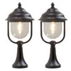 Konstsmide 2er-Set Schwarze Sockelleuchten PARMA Aus Aluminium, E27, IP43, H.: 54 Cm