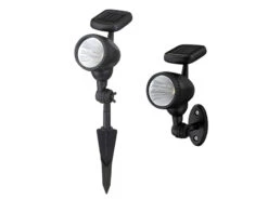 Globo 2er Set Schwenkbare LED Solarleuchten Mit Erdspieß Oder Zur Wandmontage