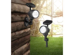 Globo 2er Set Schwenkbare LED Solarleuchten Mit Erdspieß Oder Zur Wandmontage -Licht Welt Geschaft 2er set schwenkbare led solarleuchten mit erdspies 3