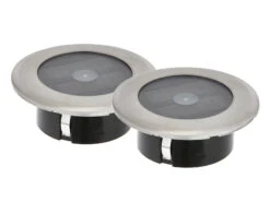 Konstsmide 2er-Set Solar LED-Bodenspot, Edelstahl, Ø 11cm, Je Spot Bis 100kg Belastbar