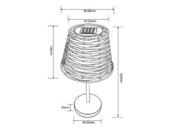MeineWunschleuchte 2er SET Solar LED Tischleuchten Schwarz Mit Lampenschirm Rattanoptik Höhe 32cm -Licht Welt Geschaft 2er set solar led tischleuchten schwarz mit lampen 8