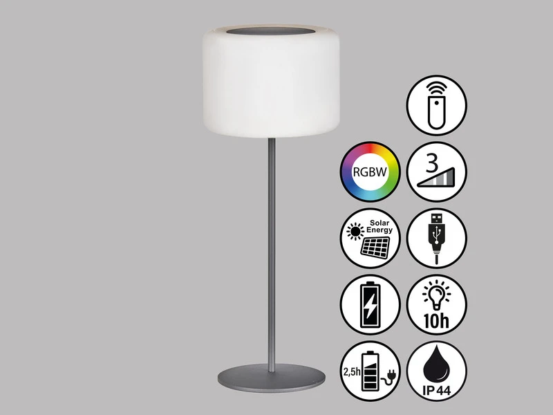 MeineWunschleuchte 2er SET Solar Tischlampen 39,5cm Ohne Kabel - Mit Fernbedienung Dimmbar & RGB 4 MeineWunschleuchte 2er SET Solar Tischlampen 39,5cm Ohne Kabel - Mit Fernbedienung Dimmbar & RGB – Bild 4