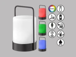 MeineWunschleuchte 2er SET Solar Tischleuchten Mit Fernbedienung & RGB LED - 20cm -Licht Welt Geschaft 2er set solar tischleuchten mit fernbedienung rgb 1 3