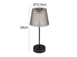 Globo 2er Set Solarbetriebene LED Outdoor Tischleuchten Rauchfarbig, Höhe 29cm -Licht Welt Geschaft 2er set solarbetriebene led outdoor tischleuchten 1 8