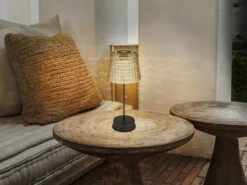 Globo 2er Set Solarbetriebene LED Outdoor Tischleuchten Rauchfarbig, Höhe 29cm -Licht Welt Geschaft 2er set solarbetriebene led outdoor tischleuchten 1 9