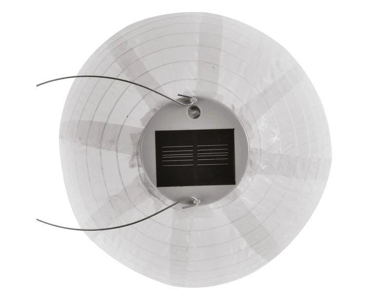 Perel 2er Set Solarlaterne Gartenlampion LED Weiß, Ø 25cm, Ein/Ausschalter, Wetterfest 3 Perel 2er Set Solarlaterne Gartenlampion LED Weiß, Ø 25cm, Ein/Ausschalter, Wetterfest – Bild 3