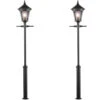 Konstsmide 2er Set Straßenlaterne / Mastleuchte VIRGO, Höhe 255 Cm, E27, Alu Schwarz