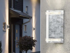 Konstsmide 2er-Set Up-Down Wandleuchte MODENA Galv. Stahl, GU10, Höhe 24 Cm, IP44