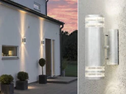 Konstsmide 2er-Set Up-Down Wandleuchte MODENA Galv. Stahl, GU10, Höhe 30 Cm, IP44